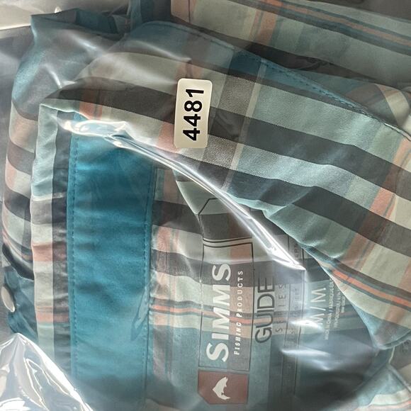 Simms Fishing Shirt Womens Medium Plaid Nylon Pearl Snap Western Outdoors - Picture 14 of 14